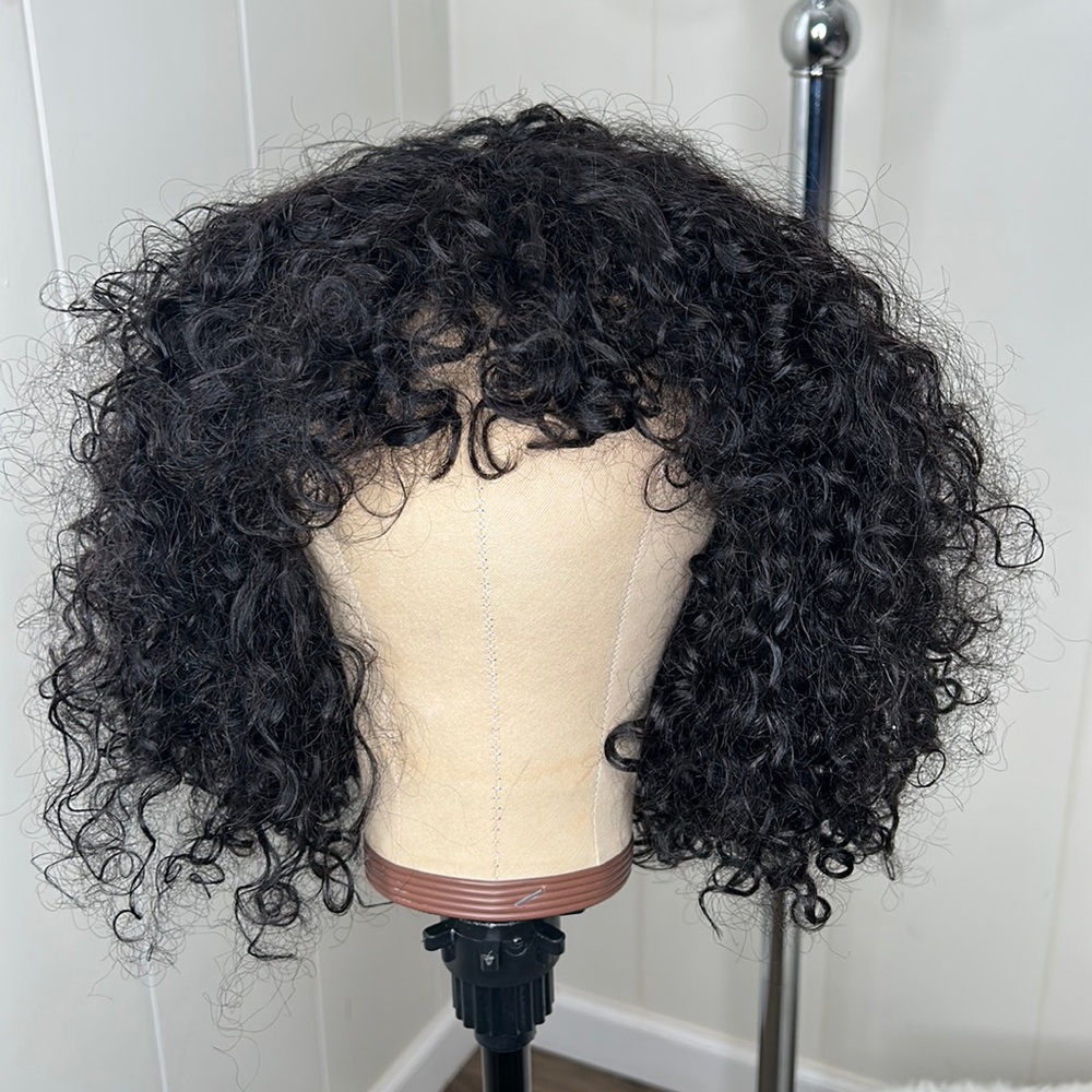 Curly bang Bob wig